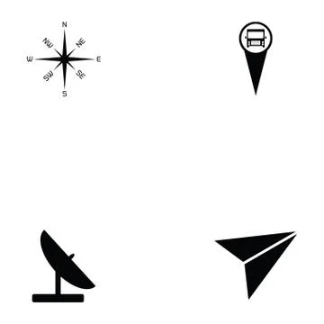 Map icon set Stock Illustration