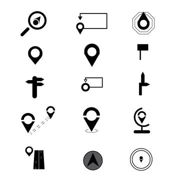 Map Icon Set Stock Illustration