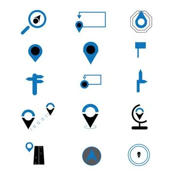 Map Icon Set Stock Illustration