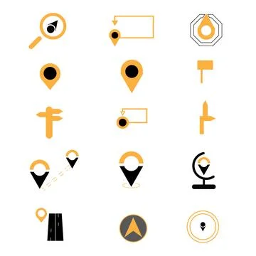 Map Icon Set Stock Illustration