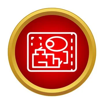 Map icon showing location and navigation route Stock Illustration