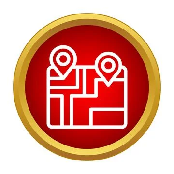 Map icon showing location pointers for navigation Stock Illustration