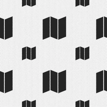 Map icon sign. Seamless pattern with geometric texture. Vector Illustrazione stock