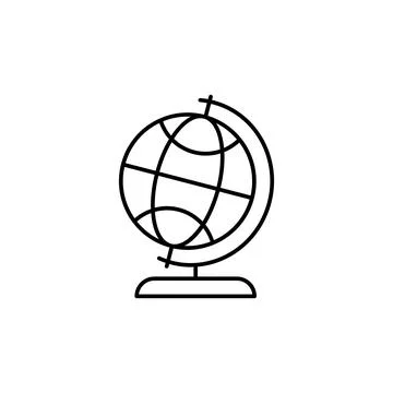 Map icon. Simple line, outline vector of globe icons for ui and ux, website or Illustrazione stock
