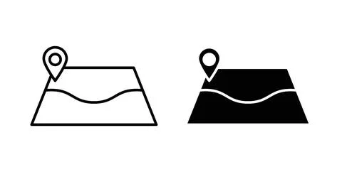 Map icon symbol. Flat Vector illustration 스톡 일러스트