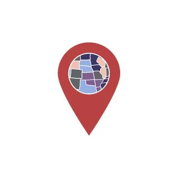 Map icon vector design template illustration Stock Illustration