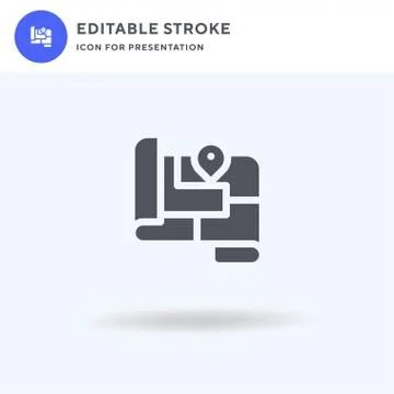 Map icon vector, filled flat sign, solid pictogram isolated on white, logo il Stock Illustration