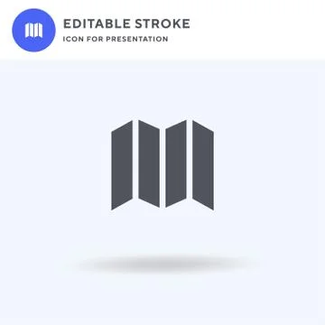 Map icon vector, filled flat sign, solid pictogram isolated on white, logo il Stock Illustration