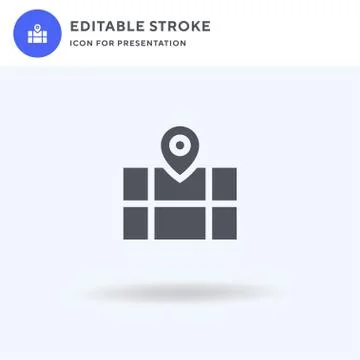 Map icon vector, filled flat sign, solid pictogram isolated on white, logo il Stock Illustration