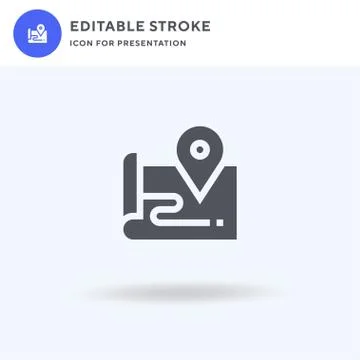 Map icon vector, filled flat sign, solid pictogram isolated on white, logo Illustrazione stock