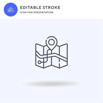 Map icon vector, filled flat sign, solid pictogram isolated on white, logo il Stock Illustration