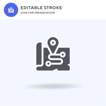 Map icon vector, filled flat sign, solid pictogram isolated on white, logo Illustrazione stock