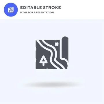 Map icon vector, filled flat sign, solid pictogram isolated on white, logo Illustrazione stock