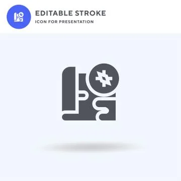 Map icon vector, filled flat sign, solid pictogram isolated on white, logo Stock Illustration