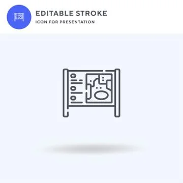 Map icon vector, filled flat sign, solid pictogram isolated on white, logo Illustrazione stock