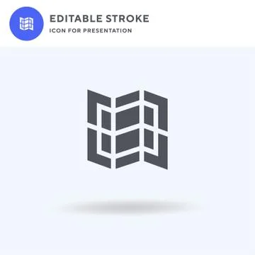 Map icon vector, filled flat sign, solid pictogram isolated on white, logo Stock Illustration