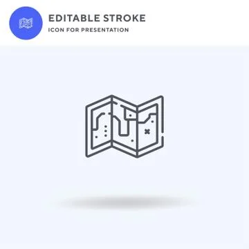 Map icon vector, filled flat sign, solid pictogram isolated on white, logo Stock Illustration