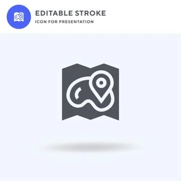 Map icon vector, filled flat sign, solid pictogram isolated on white, logo Stock Illustration