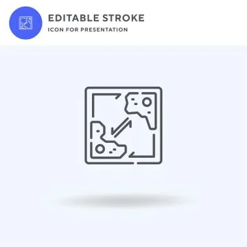 Map icon vector, filled flat sign, solid pictogram isolated on white, logo Stock Illustration