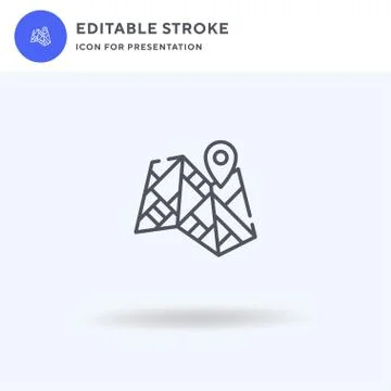 Map icon vector, filled flat sign, solid pictogram isolated on white, logo Illustrazione stock