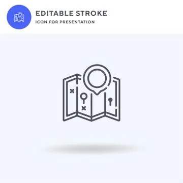 Map icon vector, filled flat sign, solid pictogram isolated on white, logo Stock Illustration