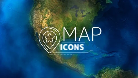 Map Icons After Effects stock