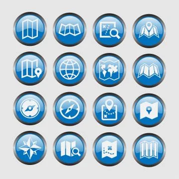 Map icons Stock Illustration