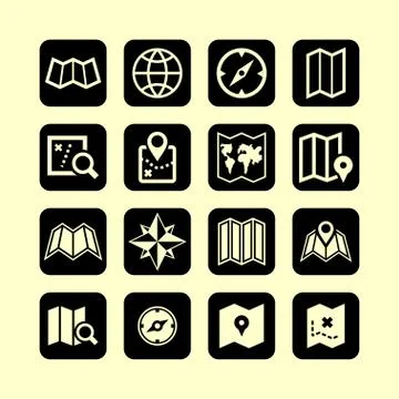 Map icons Stock Illustration