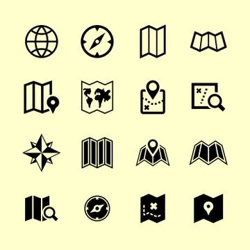 Map icons Stock Illustration