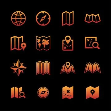 Map icons Stock Illustration