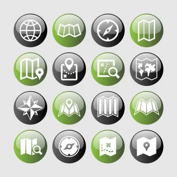 Map icons Stock Illustration