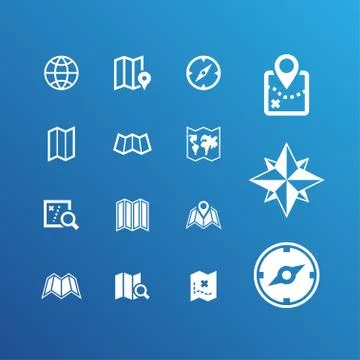 Map icons Stock Illustration