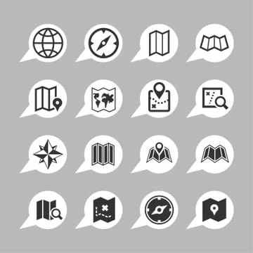 Map icons Stock Illustration
