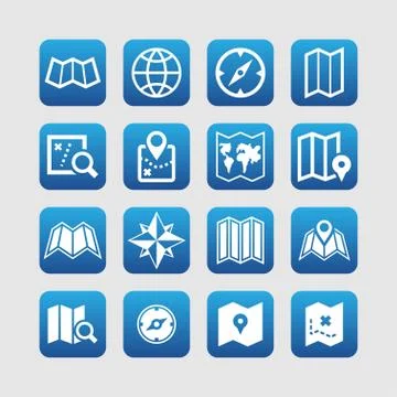 Map icons Stock Illustration