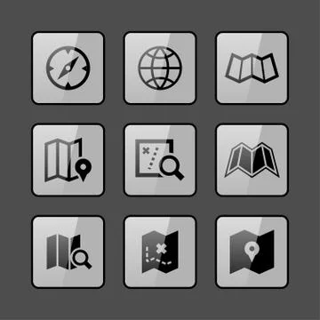Map icons Stock Illustration