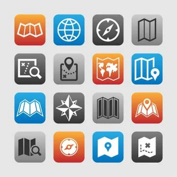 Map icons Stock Illustration