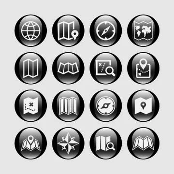 Map icons Stock Illustration