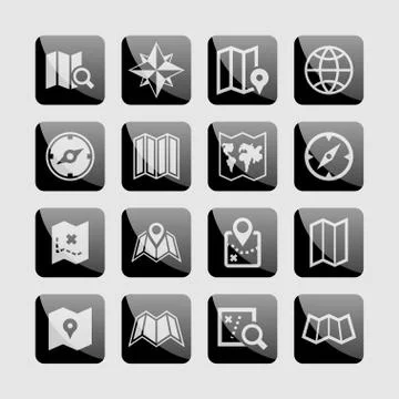 Map icons Stock Illustration