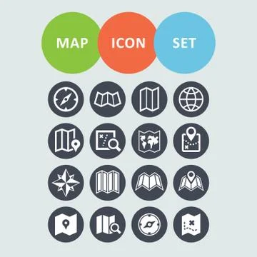 Map icons Stock Illustration