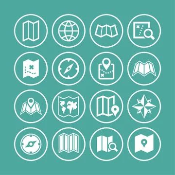 Map icons Stock Illustration