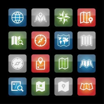 Map icons Stock Illustration