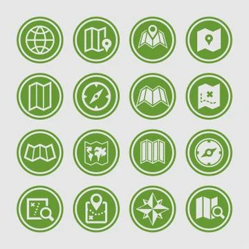 Map icons Stock Illustration