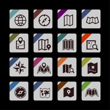 Map icons Stock Illustration