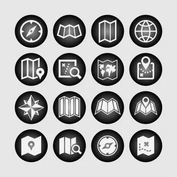 Map icons Stock Illustration