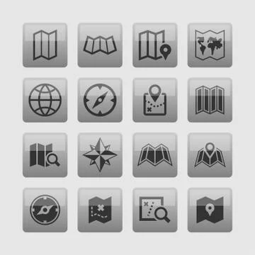 Map icons Stock Illustration