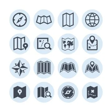 Map icons Stock Illustration