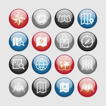Map icons Stock Illustration