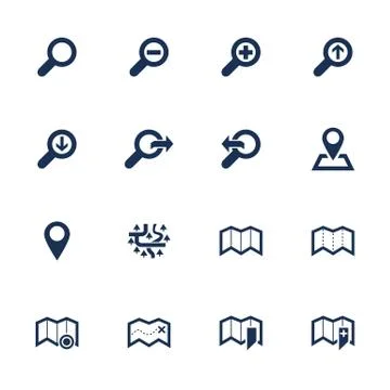 Map icons Stock Illustration