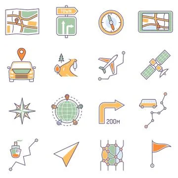Map Icons Line イラスト素材