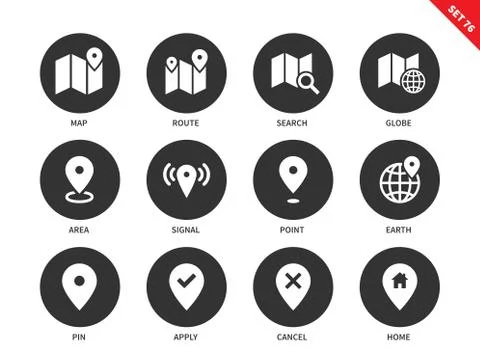 Map icons on white background Stock-Illustration